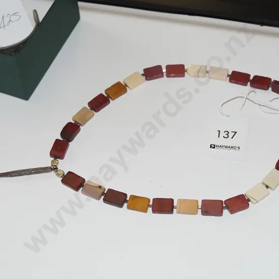 sterling silver beads & pendant square bead necklace 36gms