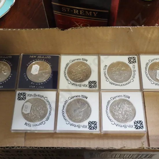box of Commonwealth Commemorative collector coins