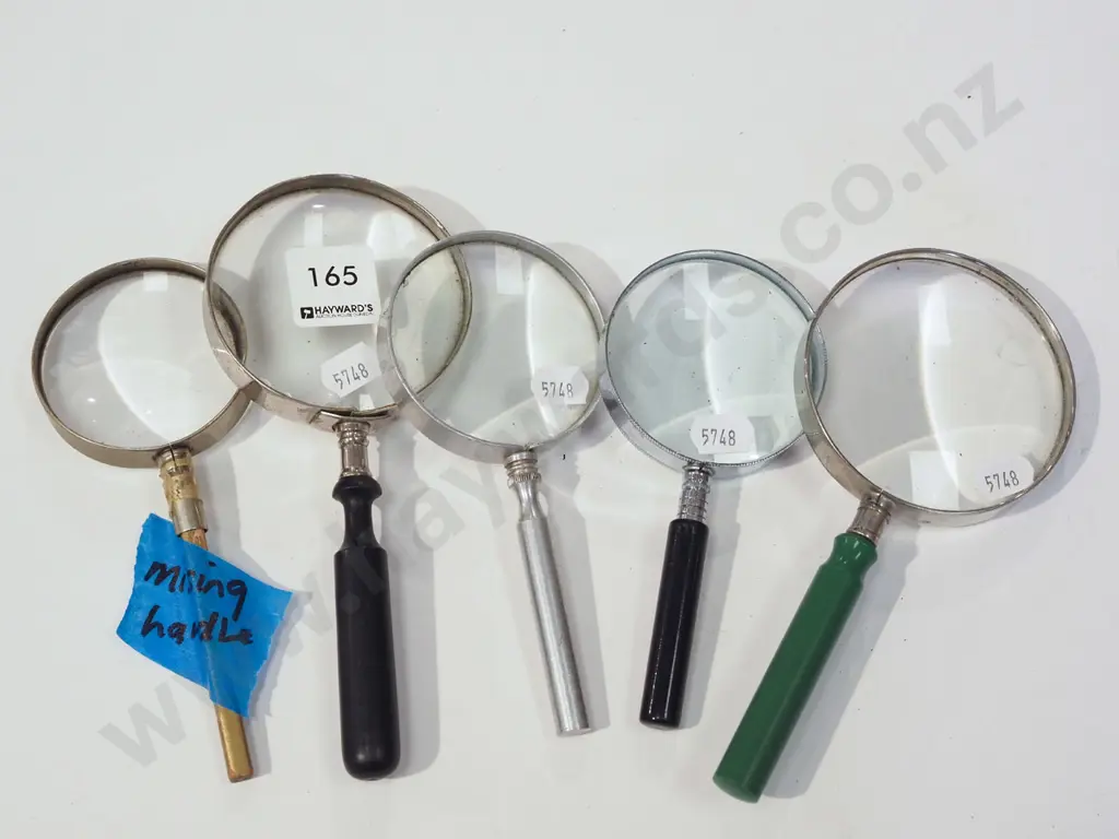 5x magnifying glasses-  one missing handle Image 1++