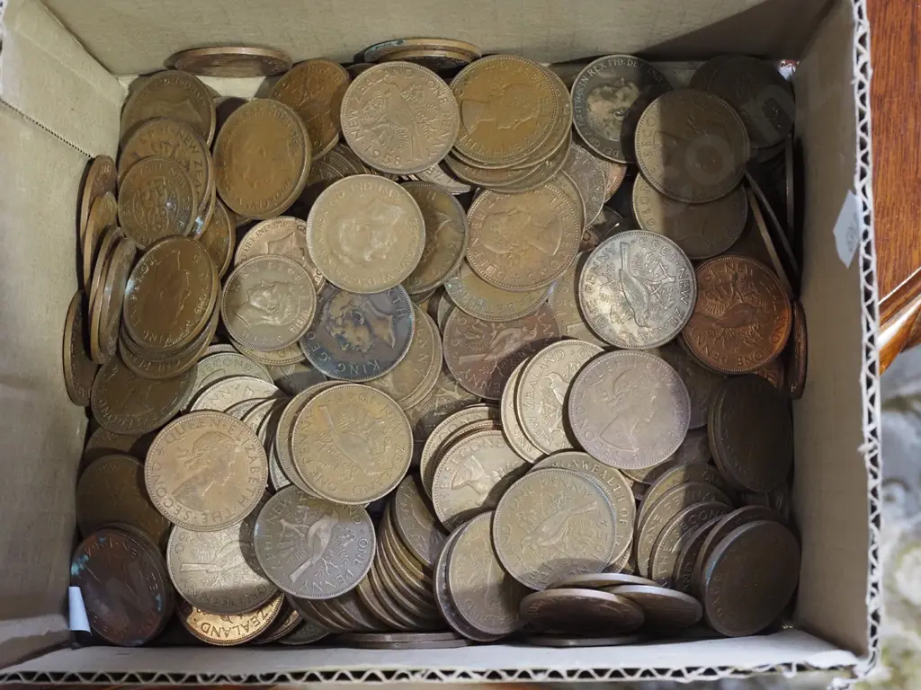 box; various coins Image 1++
