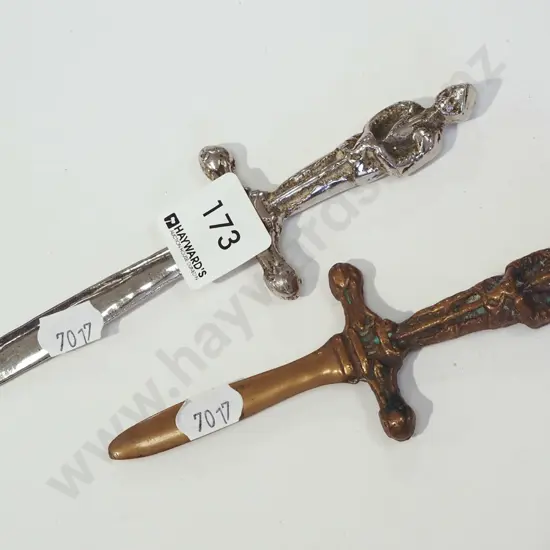 2x sword themed letter openers