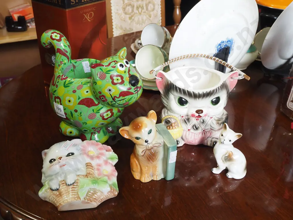 cat themed basket, jardiniere stand, bookend etc Image 1++
