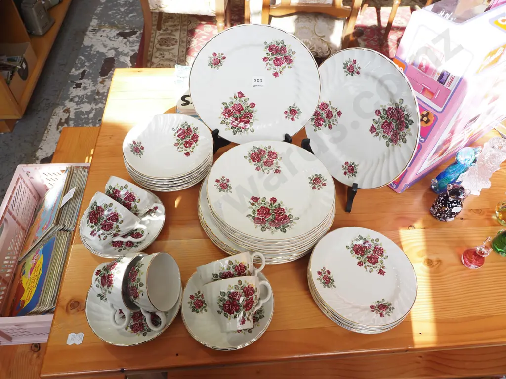 assorted Woods and Sons rosewood cups, saucers, plates etc Image 1++