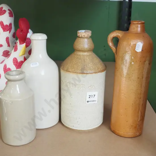 5x assorted stone ware bottles
