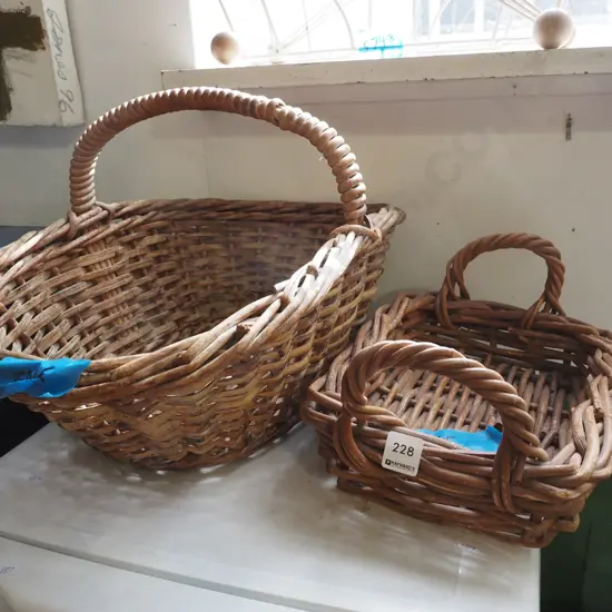 2x cane baskets