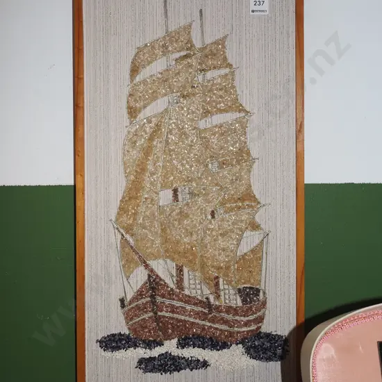 crushed shell galleon wall art