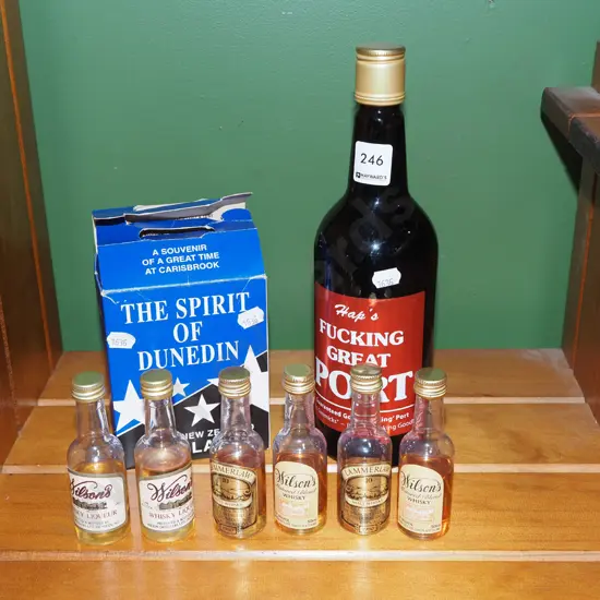 Hap's port, 6x bottles of Wilsons malt whisky - significant shrinkage