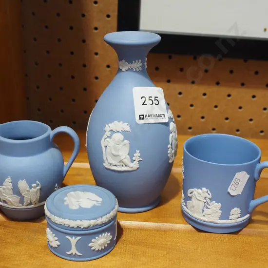 jasper ware vase, demi tasse cup etc 