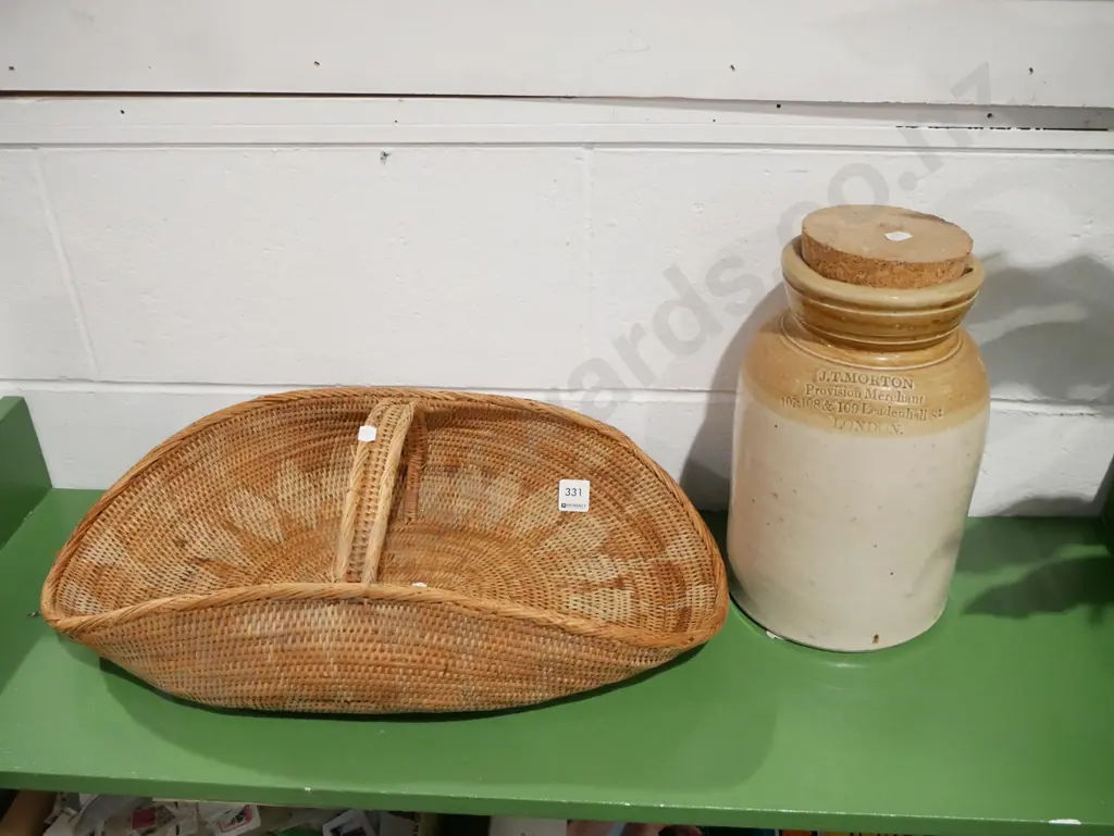 cane basket, JT Morton crock Image 1++