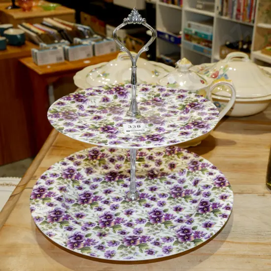 Stevens 2 tier cake plate