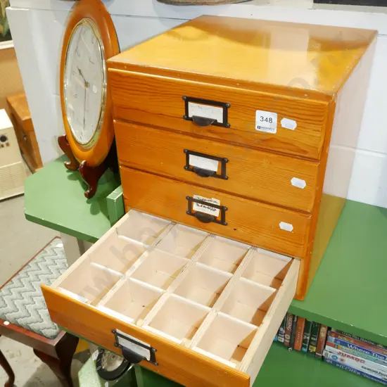 wooden 4 drawer specimen chest H310 W300 D290