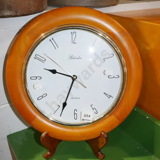 wood framed Quartz wall clock