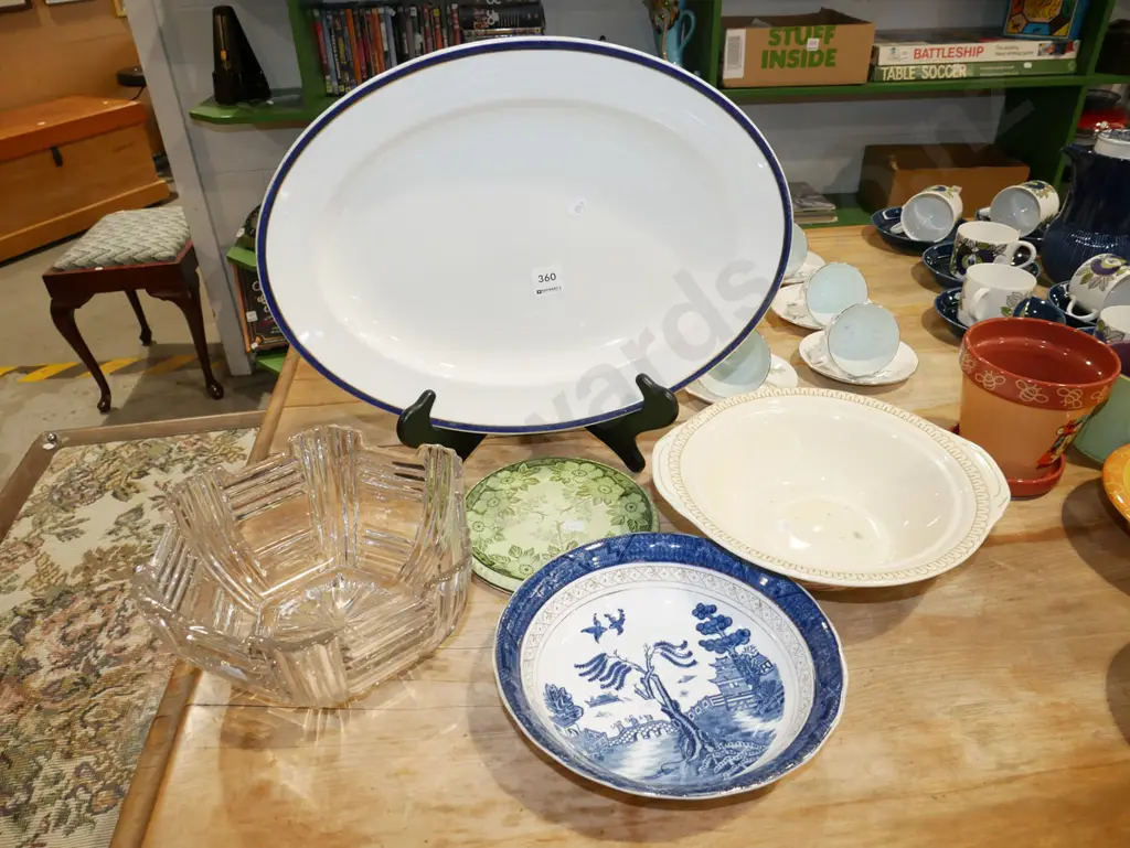 large Johnson Bros ashet W420, glass bowl, willow bowl etc Image 1++