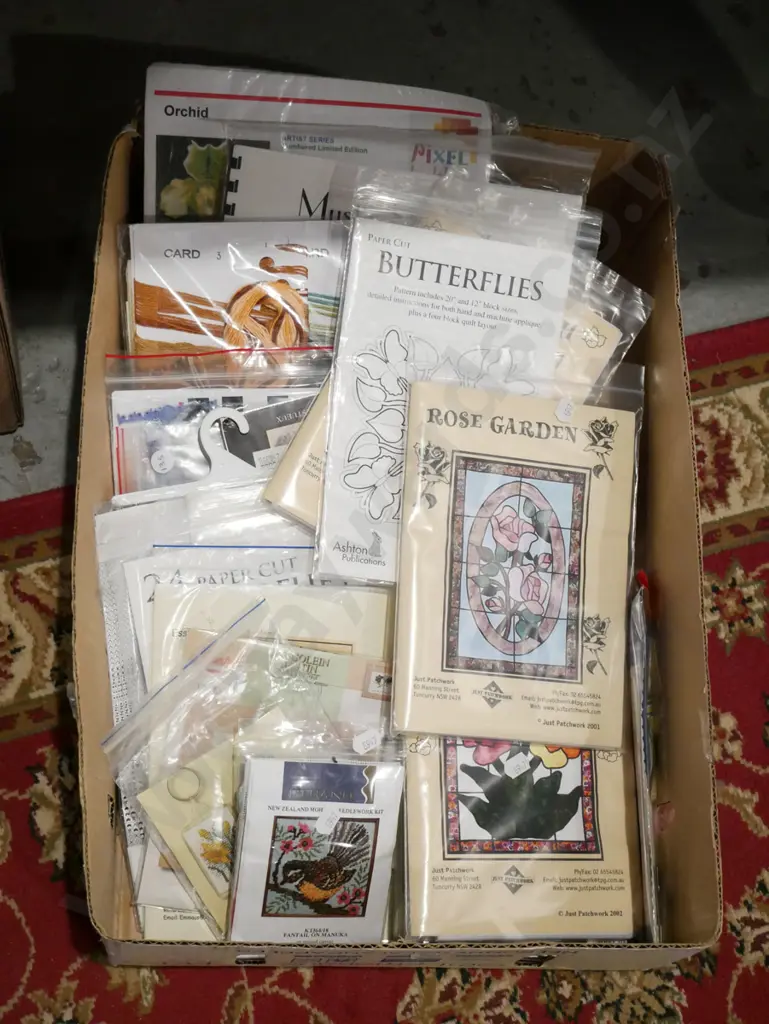 box; various needlework kits Image 1++