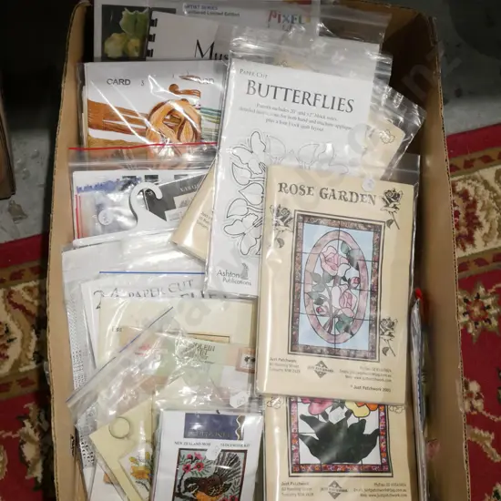 box; various needlework kits