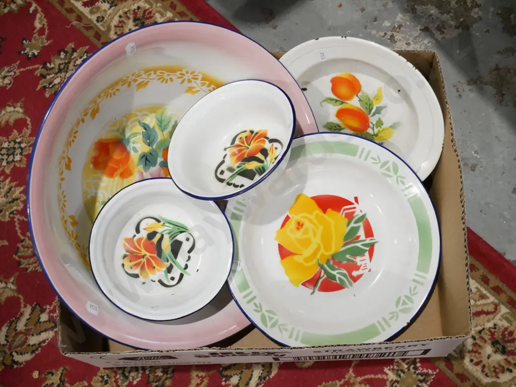 box; enamel floral bowls Image 1++