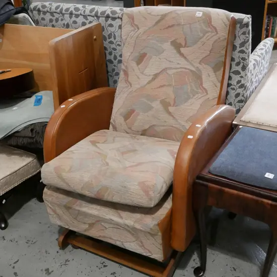 brown vinyl rocking chair