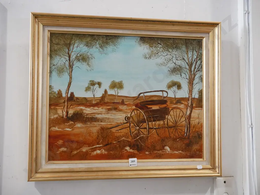 framed oil on board Outback scene Image 1++