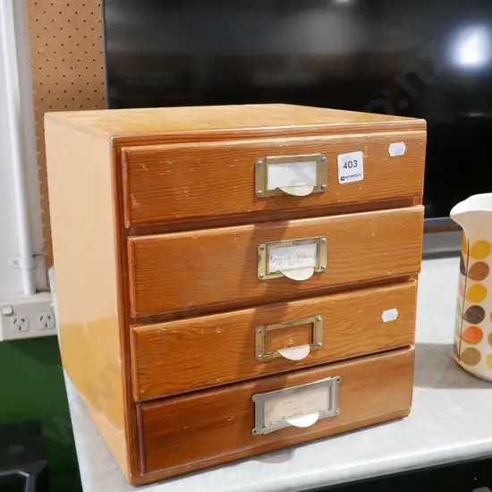 wooden 4 drawer specimen chest H300 W300 D290