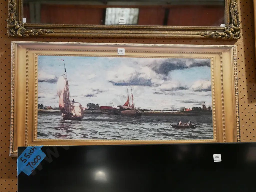 digital print on boxed canvas - river scene Image 1++