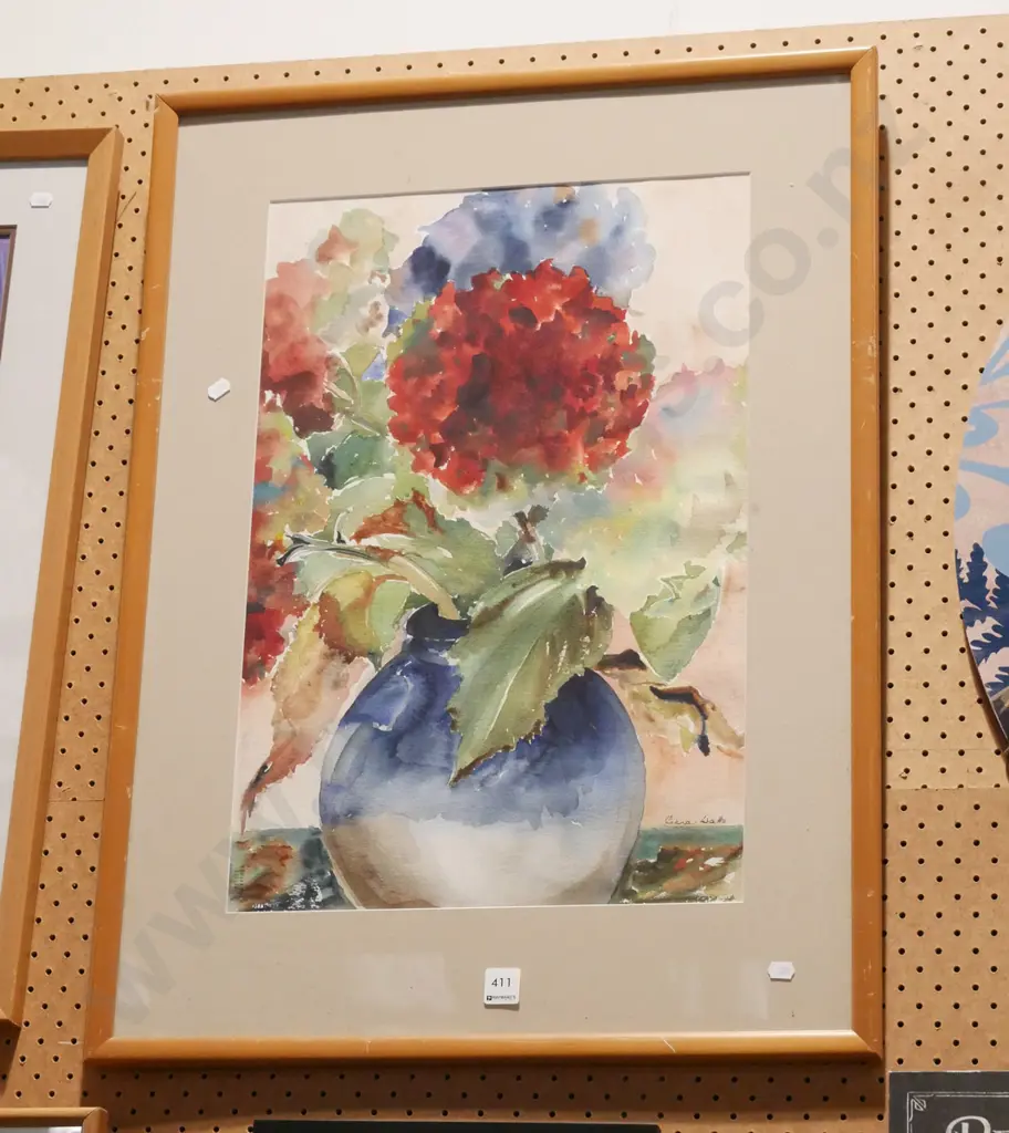 framed watercolour - hydrangeas Image 1++