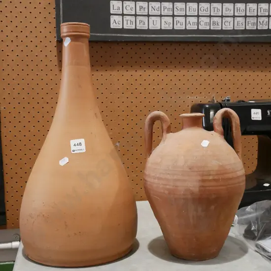 2x terracotta bottles Tallest H430