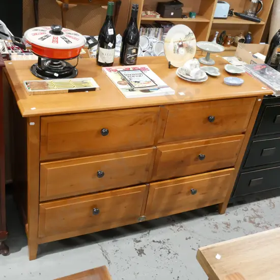 pine 6 drawer lowboy H835 W1200 D485