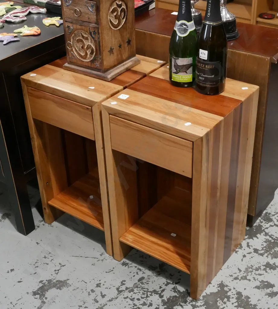2x homemade mixed timbers bedside cabinets Image 1++