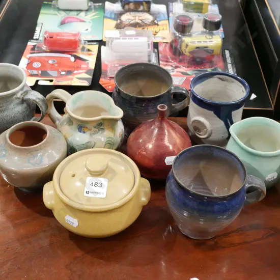 studio pottery mugs, vases, jugs, Denby sugar bowl