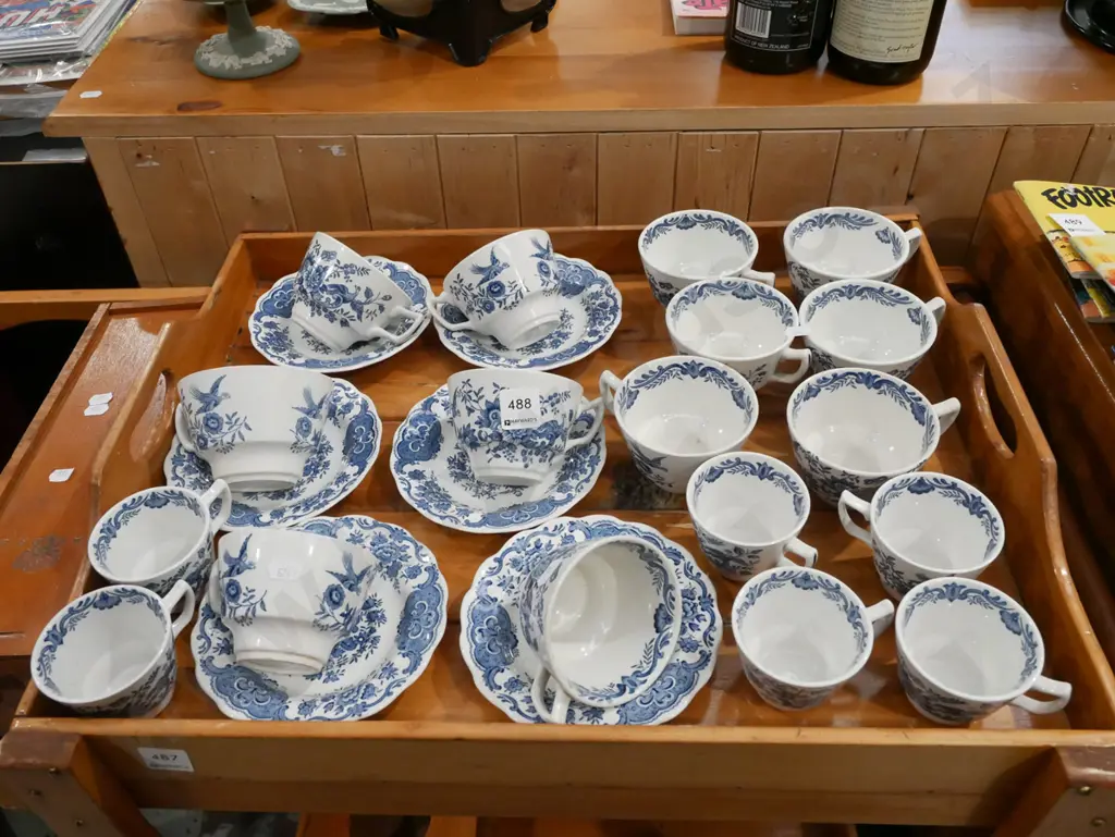 Ridgeway blue and white cups and saucers Image 1++