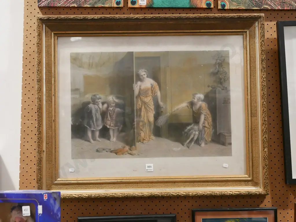 gilt framed print - nursery scene Image 1++