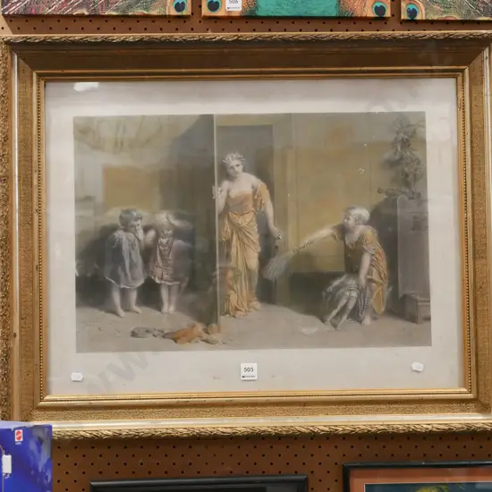 gilt framed print - nursery scene