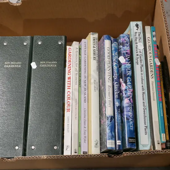 box of gardening books