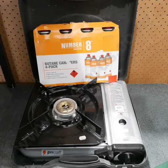 Gascraft portable cooker with 4 bottles of butane