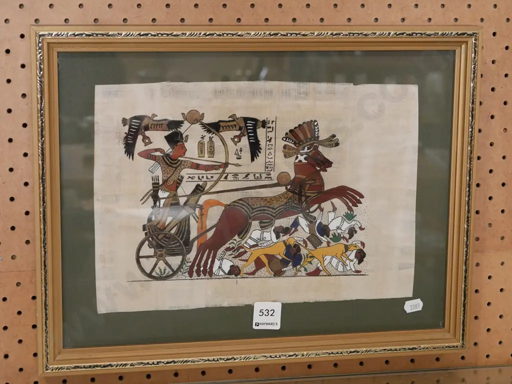 framed Egyptian souvenir watercolour Image 1++