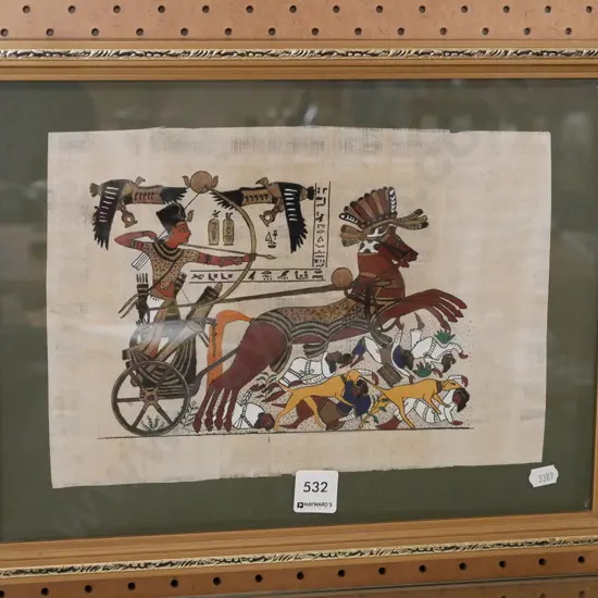 framed Egyptian souvenir watercolour