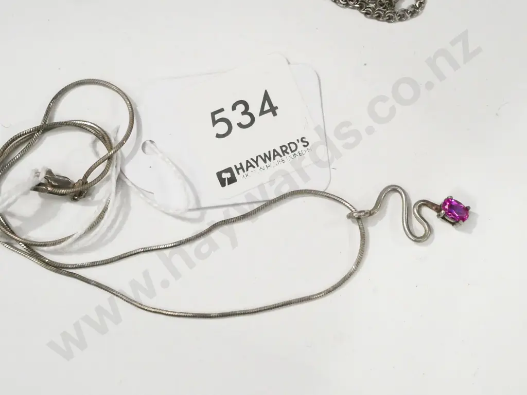 sterling silver ruby necklace 4gms Image 1++