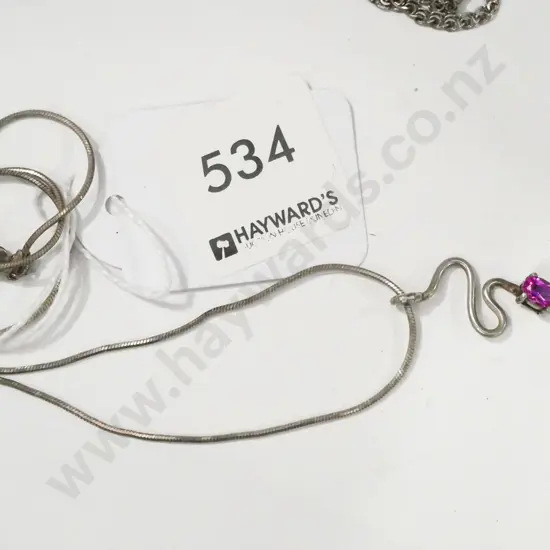 sterling silver ruby necklace 4gms
