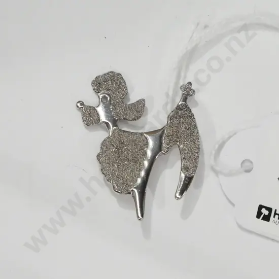 sterling silver beau poodle brooch 5gms