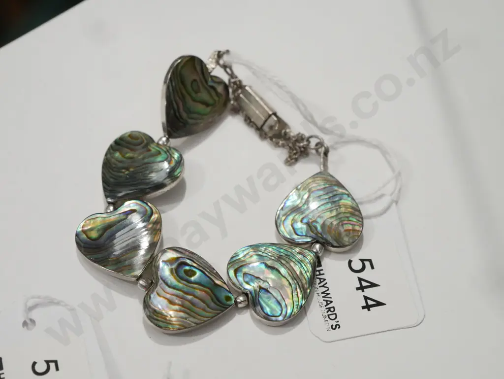 sterling silver plated paua bracelet 19gms Image 1++