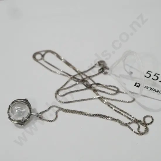 sterling silver dolphin globe & chain 8gms