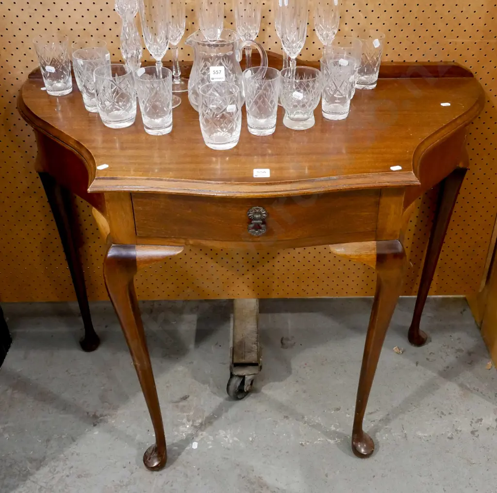 mahogany single drawer hall table H730 W830 D420 Image 1++
