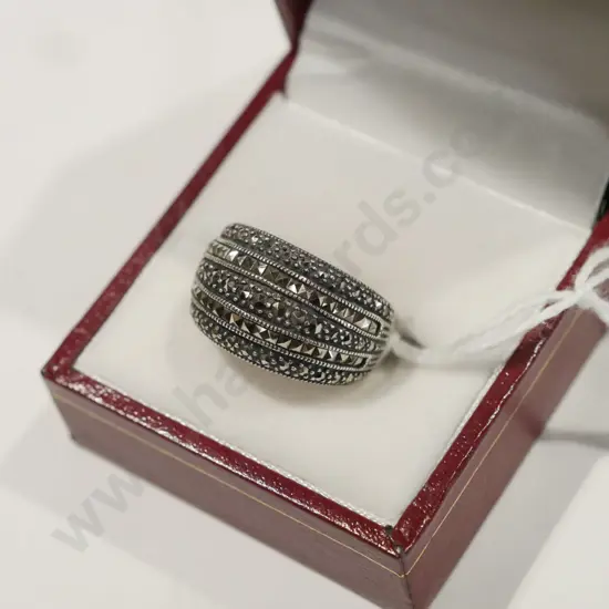 sterling silver marcasite ring 6gms