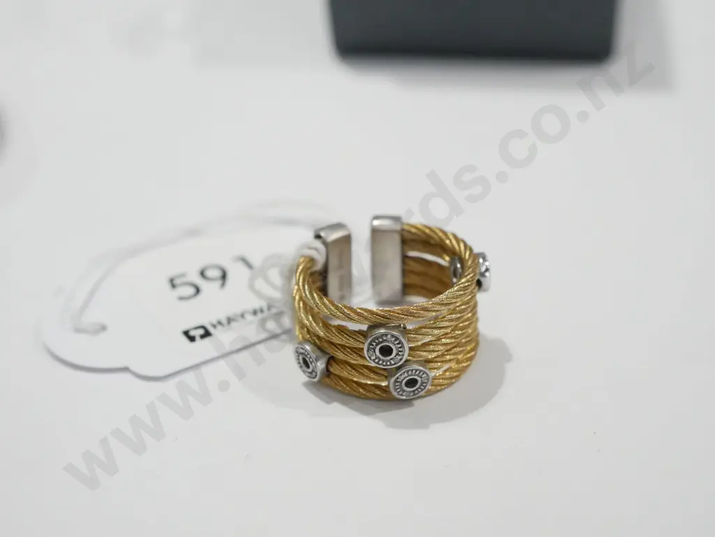 sterling silver & stainless steel braided ring 9gms Image 1++