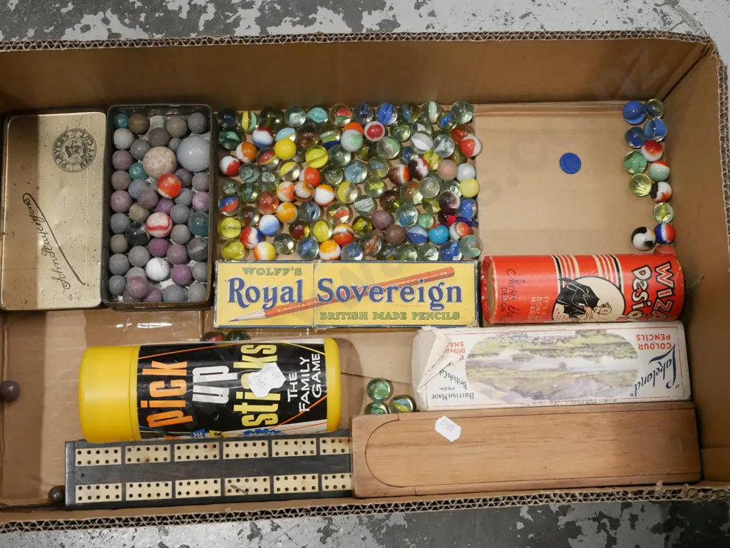 box; marbles, pick up sticks, pencils etc Image 1++