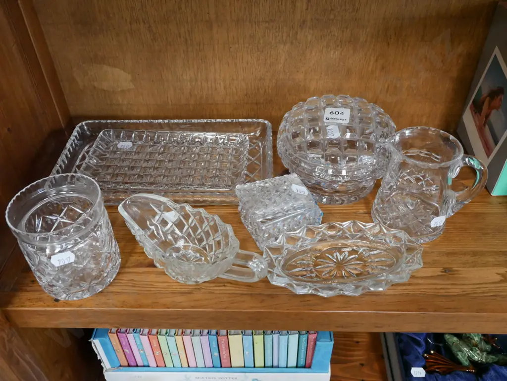 cut crystal lidded bowls, jugs, trinket box etc Image 1++