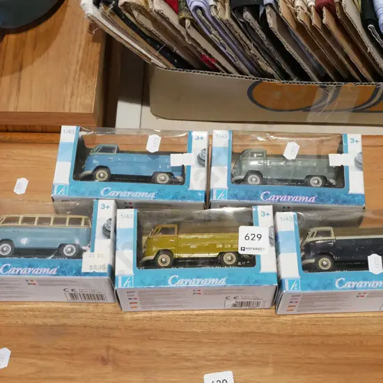 5x boxed diecast model VW Kombis
