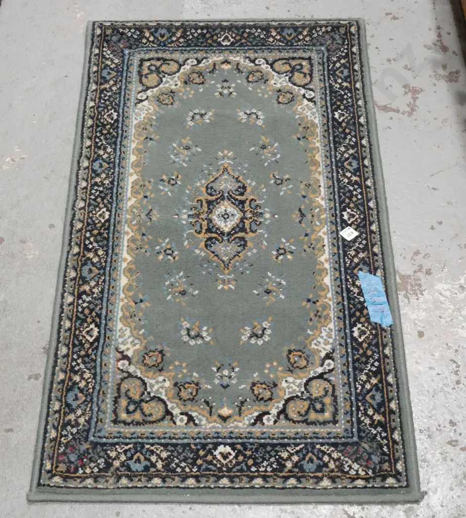 small acrylic floor mat - blues, greens, reds L1100 W585 Image 1++