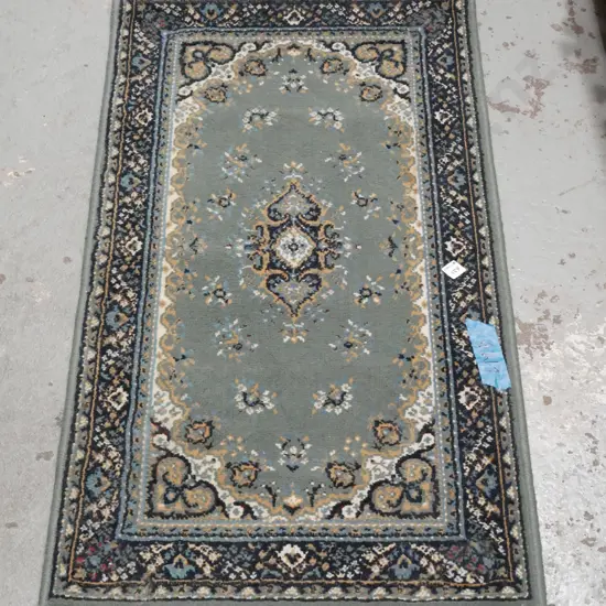 small acrylic floor mat - blues, greens, reds L1100 W585