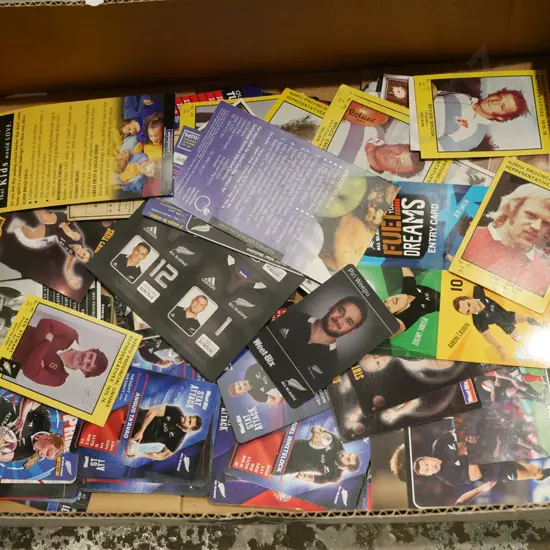 box; various collector cards